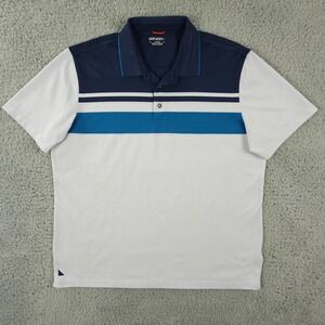 UNTUCKit Polo Shirt Mens Large Blue Colorblock Bailey Performance Golf Preppy